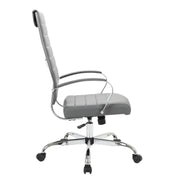 Benmar High-Back Leather Adjustable Office Conference Chair Chrome Grey Office Chair Leisuremod