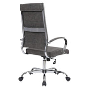 Benmar High-Back Leather Adjustable Office Conference Chair Chrome Charcoal Office Chair Leisuremod