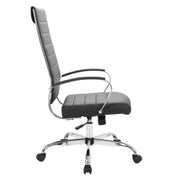 Benmar High-Back Leather Adjustable Office Conference Chair Chrome Black Office Chair Leisuremod