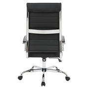 Benmar High-Back Leather Adjustable Office Conference Chair Chrome Black Office Chair Leisuremod