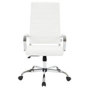 Benmar High-Back Leather Adjustable Office Conference Chair Chrome White Office Chair Leisuremod
