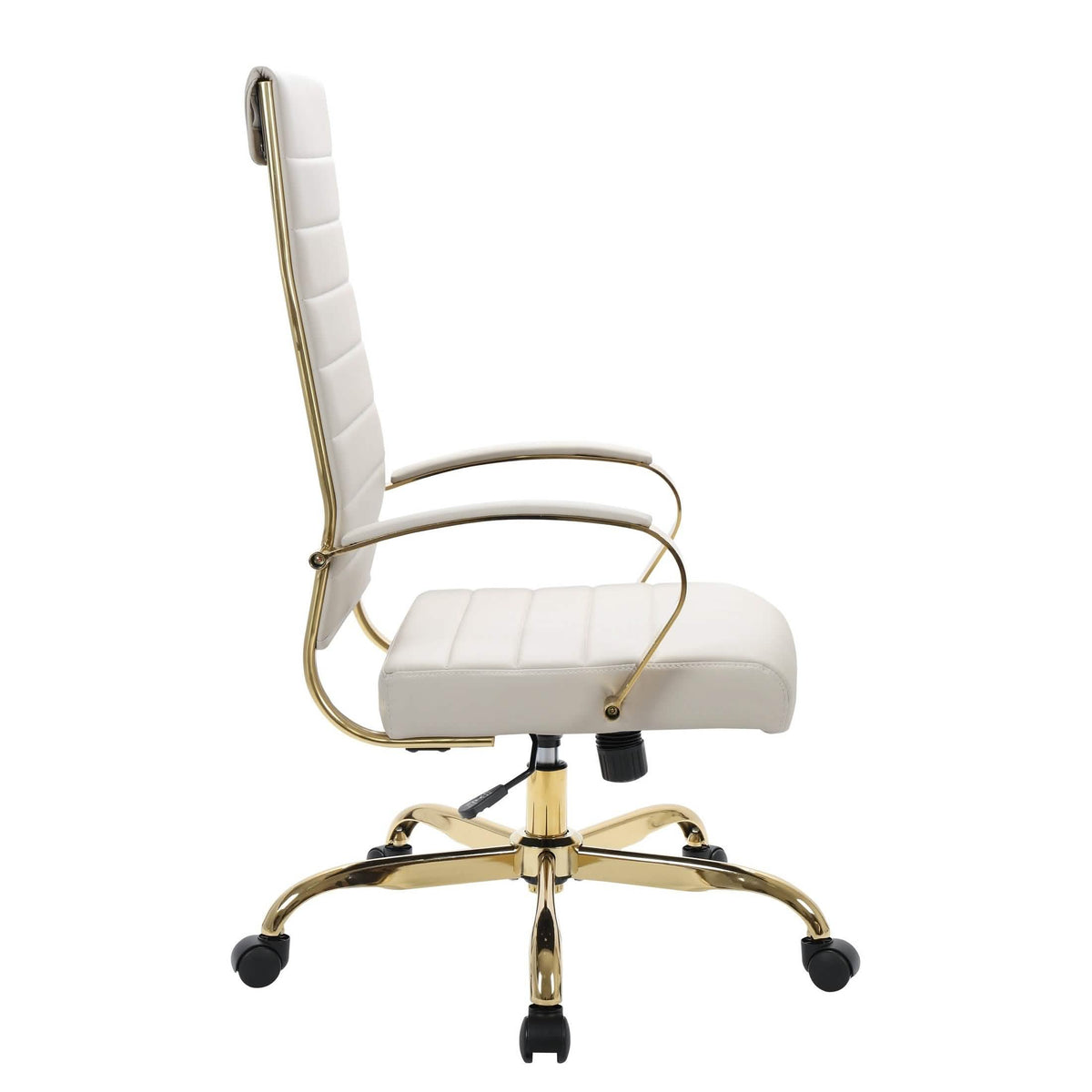 Benmar High-Back Leather Adjustable Office Conference Chair Gold Tan Office Chair Leisuremod