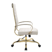 Benmar High-Back Leather Adjustable Office Conference Chair Gold Tan Office Chair Leisuremod