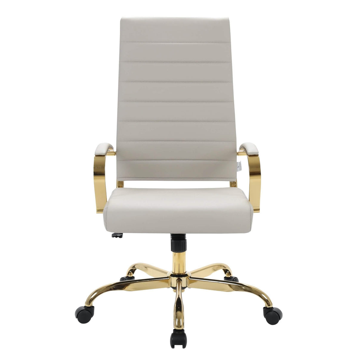 Benmar High-Back Leather Adjustable Office Conference Chair Gold Tan Office Chair Leisuremod