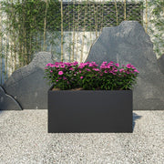 Bloom Mid-Century Modern Rectangular Fiberstone and MGO Clay Planter for Indoor and Outdoor - Elax Furniture