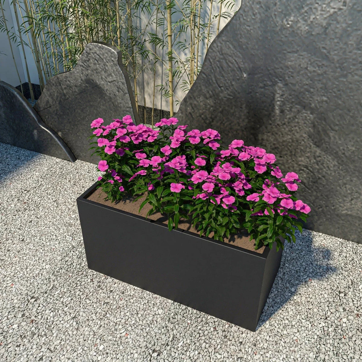 Bloom Mid-Century Modern Rectangular Fiberstone and MGO Clay Planter for Indoor and Outdoor - Elax Furniture