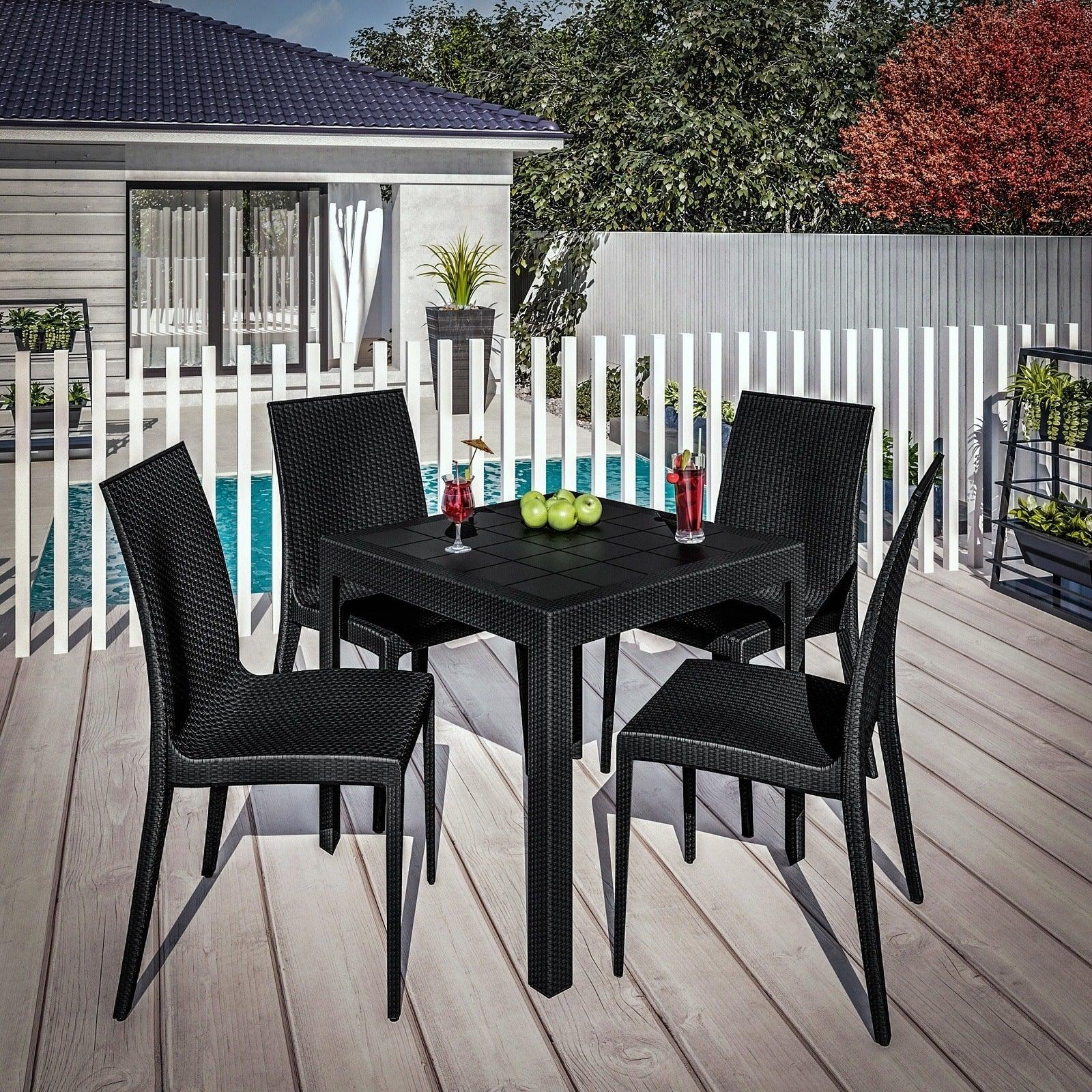Mace Mid-Century 5-Piece Outdoor Dining Set - Elax Furniture
