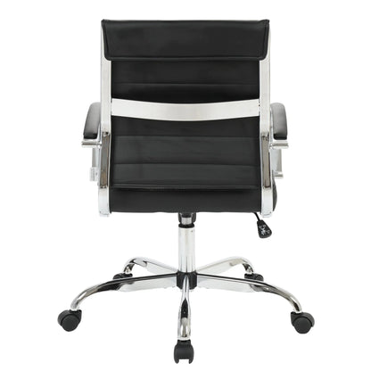 Benmar Mid-Back Leather Office Conference Chair Adjustable Height, Swivel, and Tilt - Elax Furniture