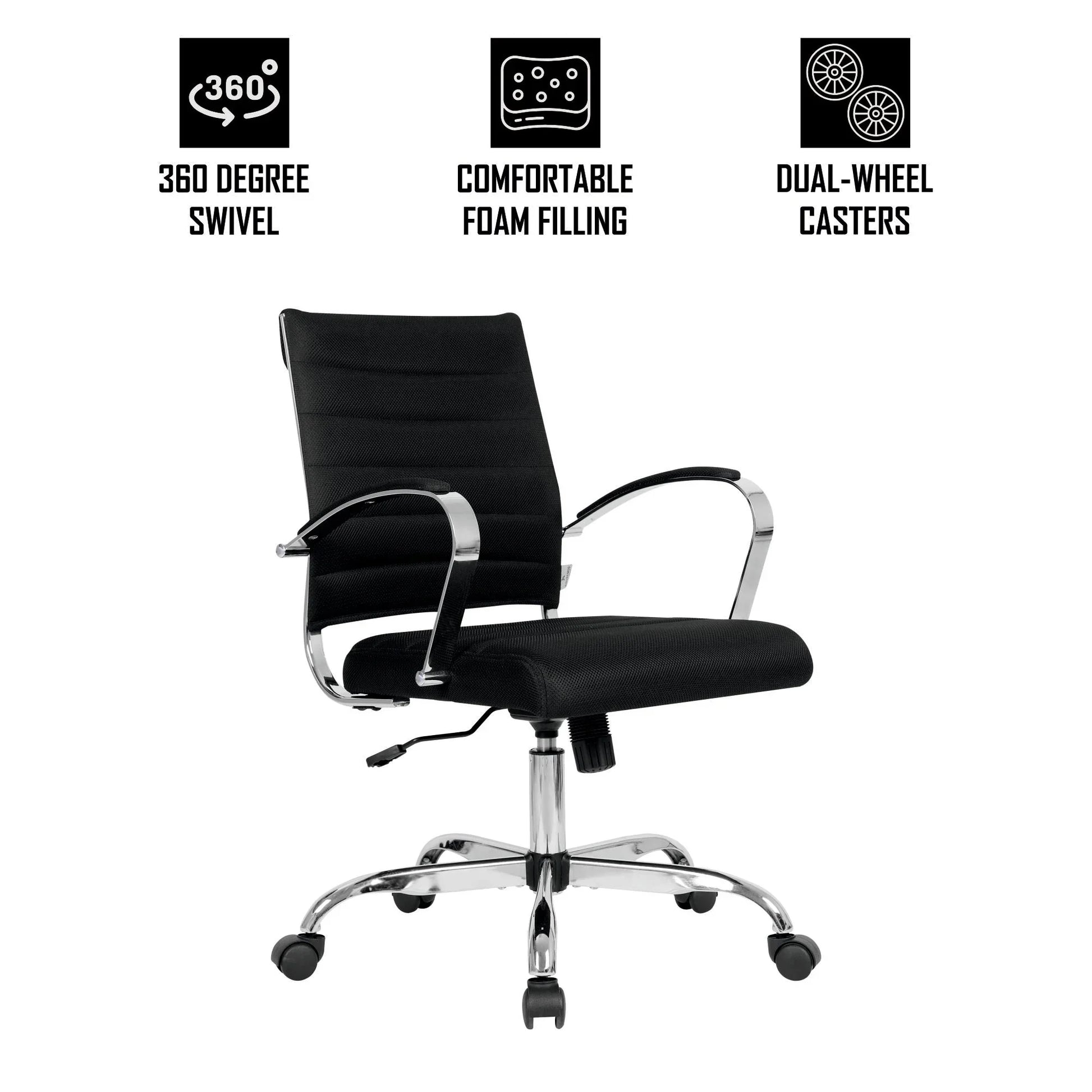 Benmar Mid-Back Mesh Adjustable Office Conference Chair - Elax Furniture