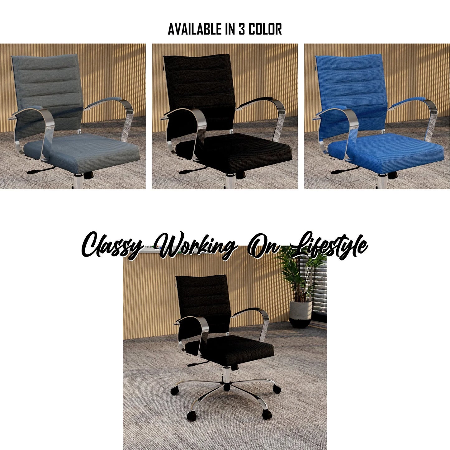 Benmar Mid-Back Mesh Adjustable Office Conference Chair - Elax Furniture