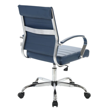 Benmar Mid-Back Leather Office Conference Chair Adjustable Height, Swivel, and Tilt - Elax Furniture