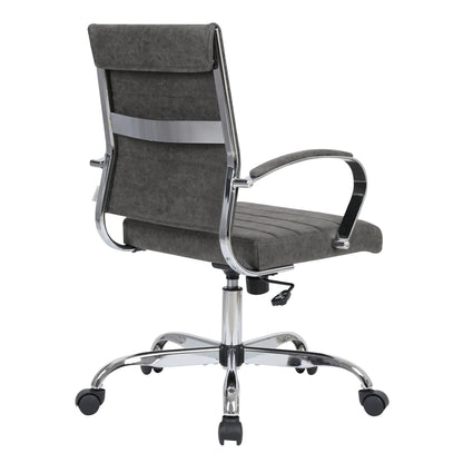 Benmar Mid-Back Leather Office Conference Chair Adjustable Height, Swivel, and Tilt - Elax Furniture