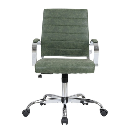 Benmar Mid-Back Leather Office Conference Chair Adjustable Height, Swivel, and Tilt - Elax Furniture