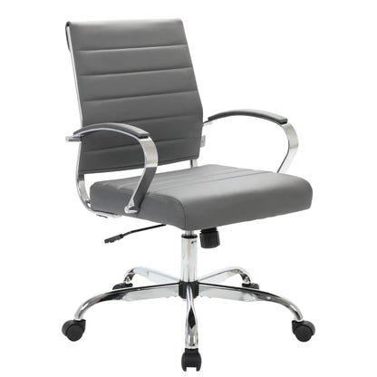 Benmar Mid-Back Leather Office Conference Chair Adjustable Height, Swivel, and Tilt - Elax Furniture