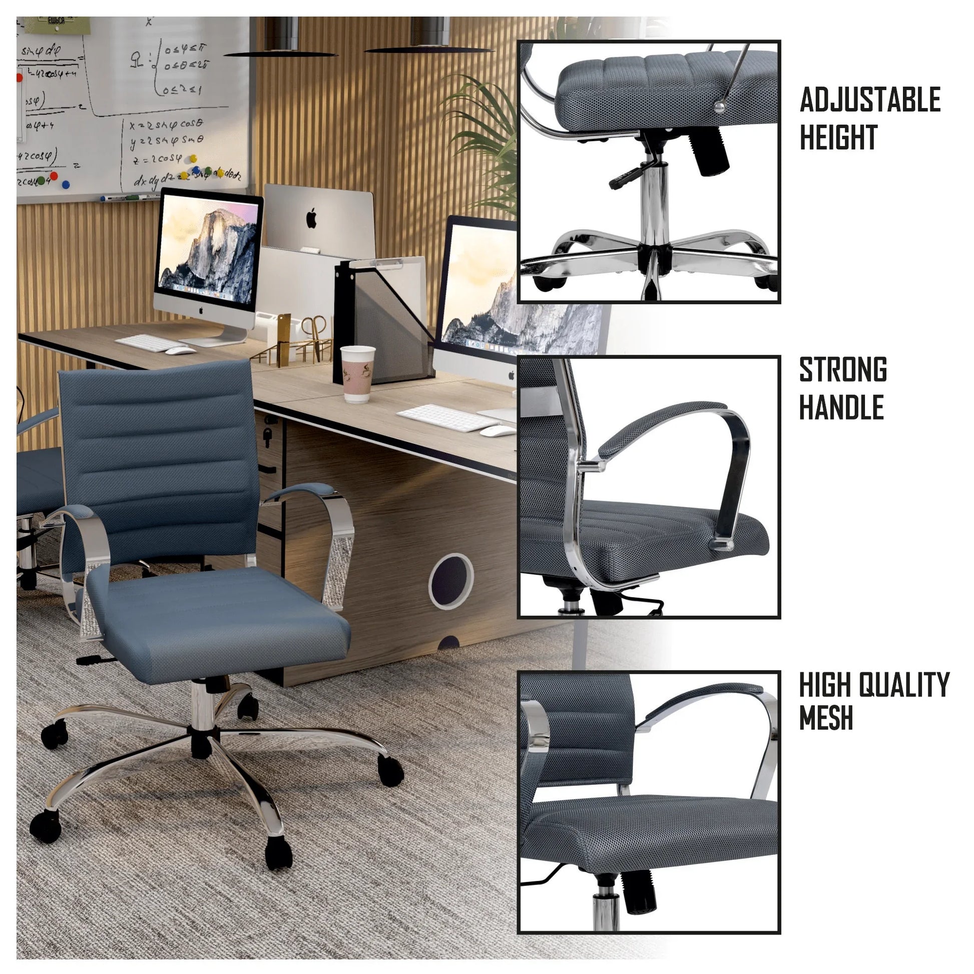 Benmar Mid-Back Mesh Adjustable Office Conference Chair - Elax Furniture