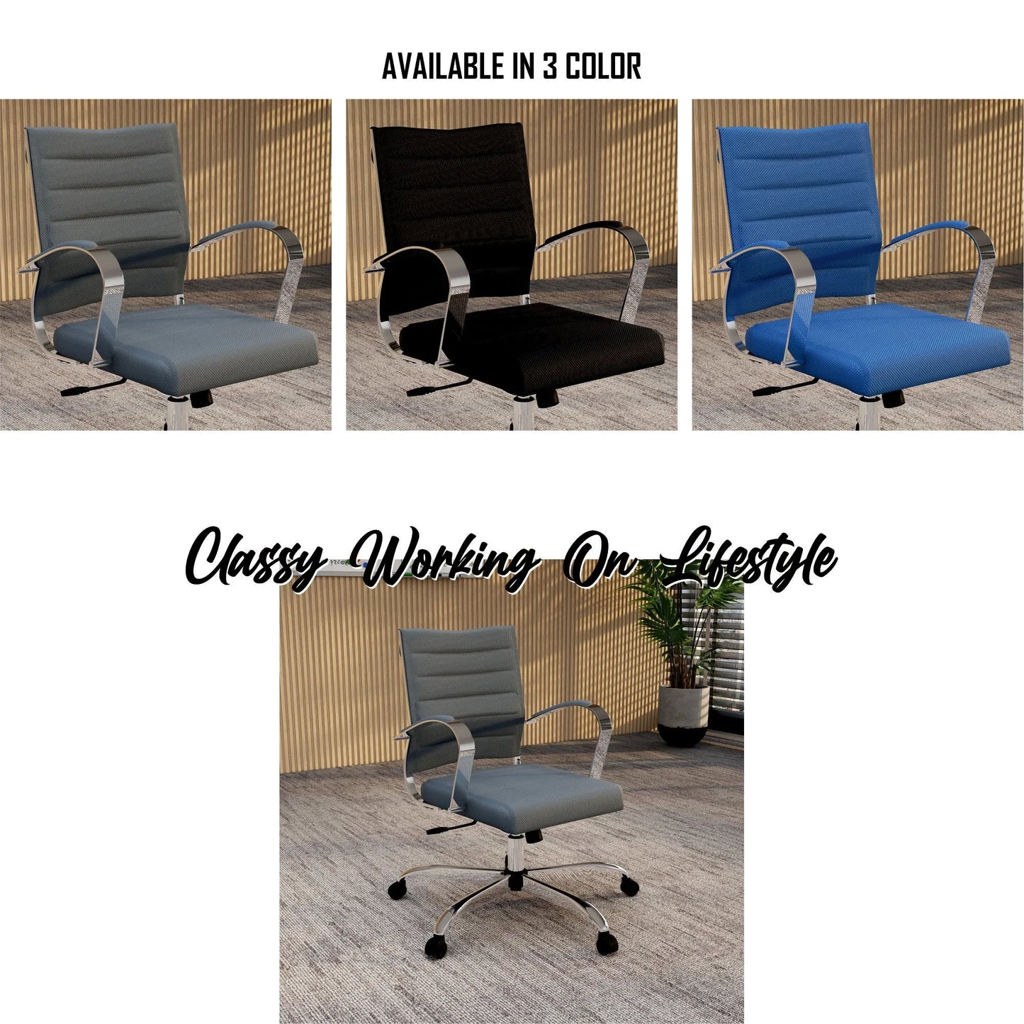 Benmar Mid-Back Mesh Adjustable Office Conference Chair - Elax Furniture