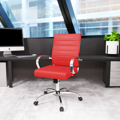Benmar Mid-Back Leather Office Conference Chair Adjustable Height, Swivel, and Tilt - Elax Furniture