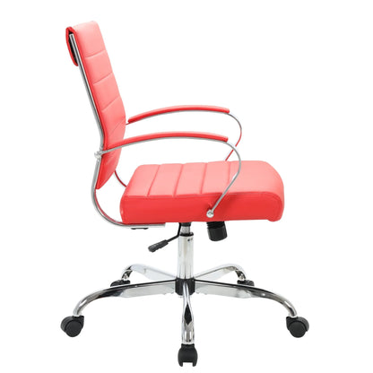 Benmar Mid-Back Leather Office Conference Chair Adjustable Height, Swivel, and Tilt - Elax Furniture