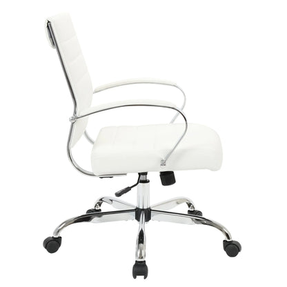 Benmar Mid-Back Leather Office Conference Chair Adjustable Height, Swivel, and Tilt - Elax Furniture