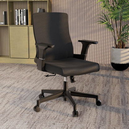 Brio Mid-Back Adjustable Office Chair Upholstered in Cotton - Elax Furniture