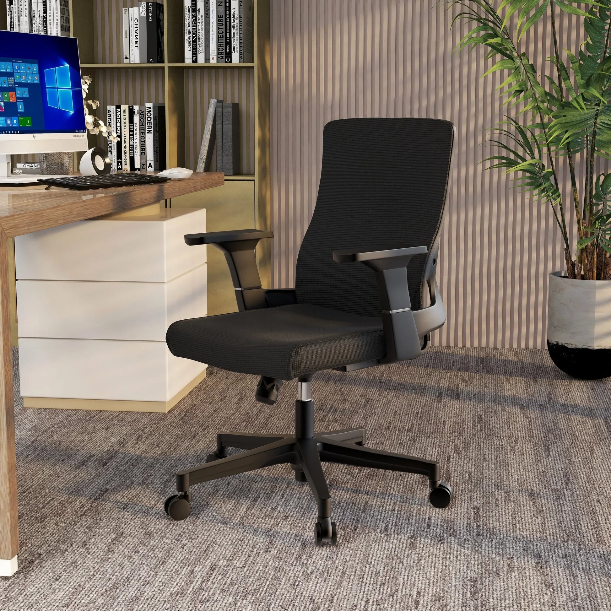 Brio Mid-Back Adjustable Office Chair Upholstered in Cotton - Elax Furniture