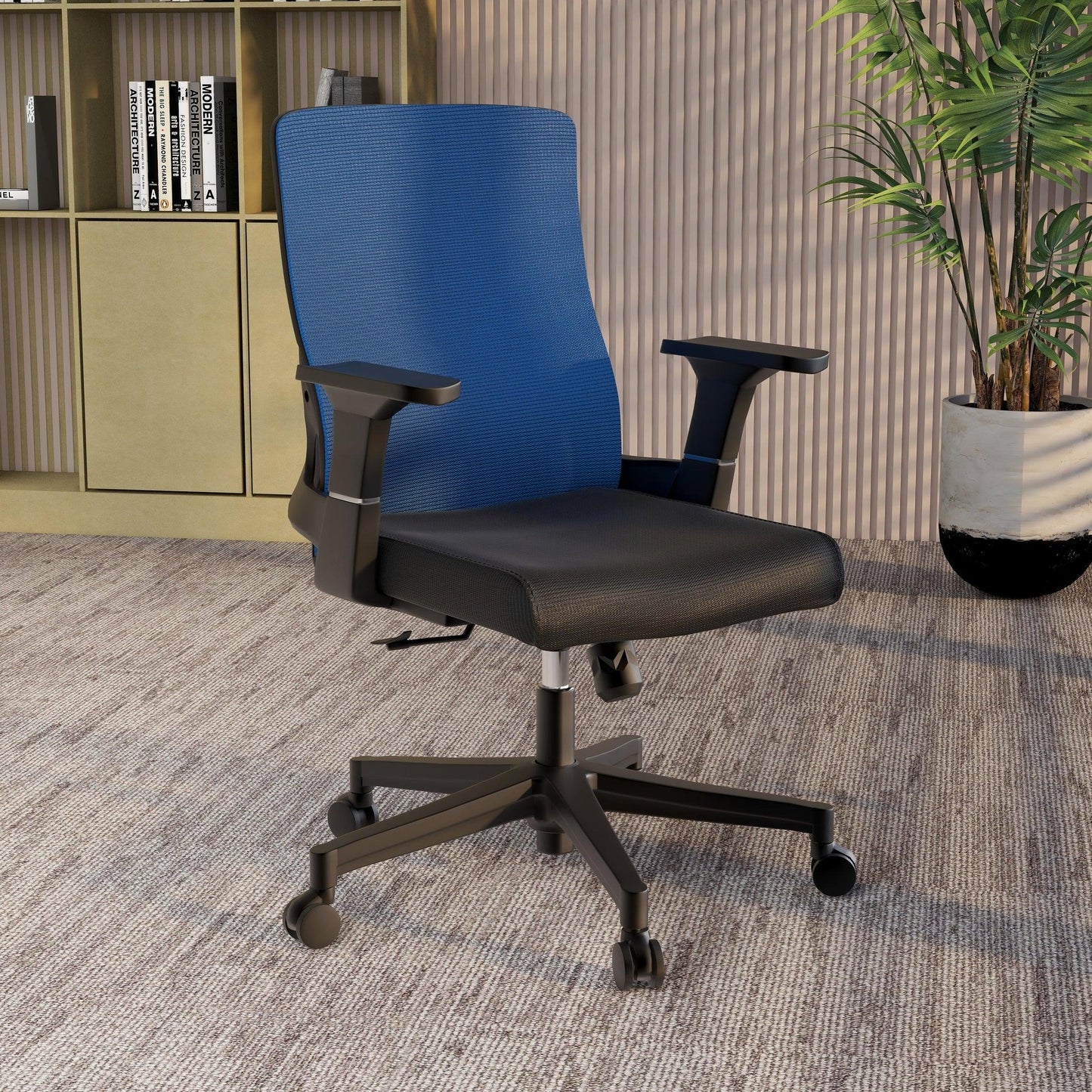 Brio Mid-Back Adjustable Office Chair Upholstered in Cotton - Elax Furniture