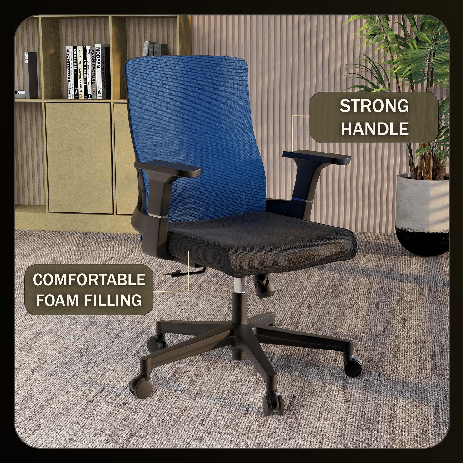 Brio Mid-Back Adjustable Office Chair Upholstered in Cotton - Elax Furniture
