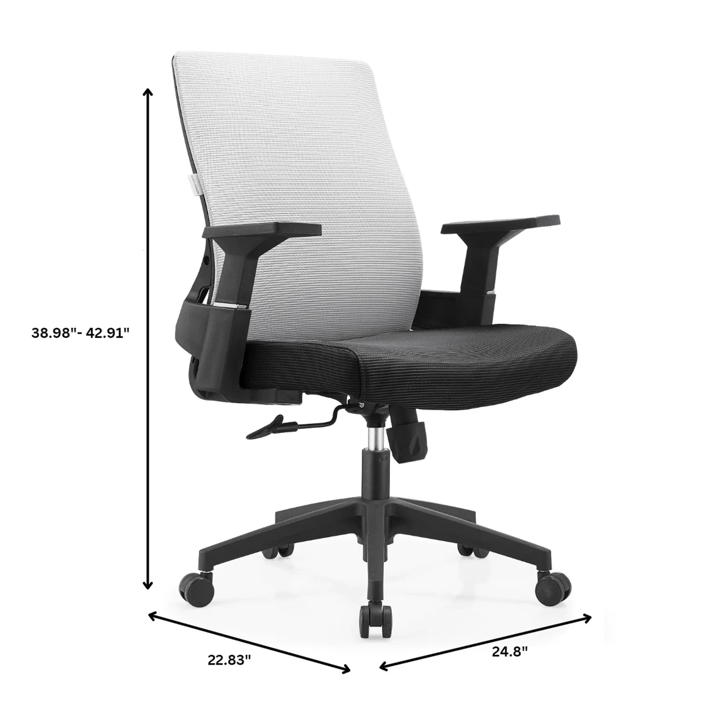 Brio Mid-Back Adjustable Office Chair Upholstered in Cotton - Elax Furniture
