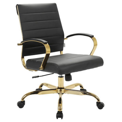 Benmar Mid-Back Leather Office Conference Chair Adjustable Height, Swivel, and Tilt - Elax Furniture