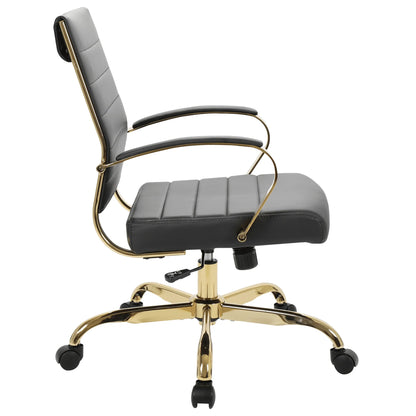 Benmar Mid-Back Leather Office Conference Chair Adjustable Height, Swivel, and Tilt - Elax Furniture
