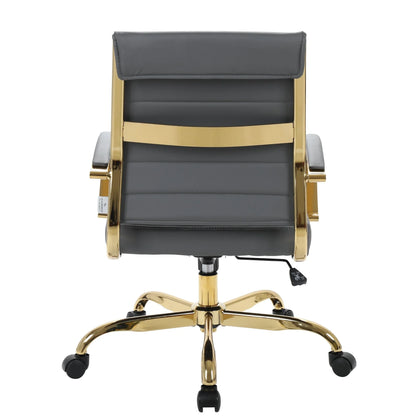 Benmar Mid-Back Leather Office Conference Chair Adjustable Height, Swivel, and Tilt - Elax Furniture