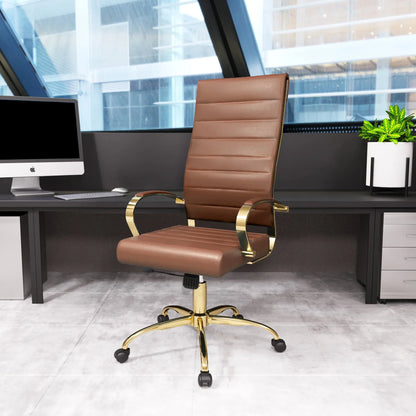 Benmar High-Back Leather Adjustable Office Conference Chair - Elax Furniture