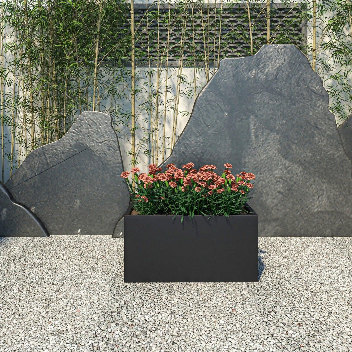 Bloom Mid-Century Modern Rectangular Fiberstone and MGO Clay Planter for Indoor and Outdoor - Elax Furniture