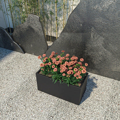 Bloom Mid-Century Modern Rectangular Fiberstone and MGO Clay Planter for Indoor and Outdoor - Elax Furniture