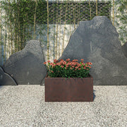 Bloom Mid-Century Modern Rectangular Fiberstone and MGO Clay Planter for Indoor and Outdoor - Elax Furniture