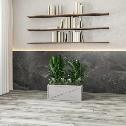 Bonsai Fiberglass and Clay Planter - Rectangular Weather-Resistant Planter Box with Drainage Holes - Elax Furniture