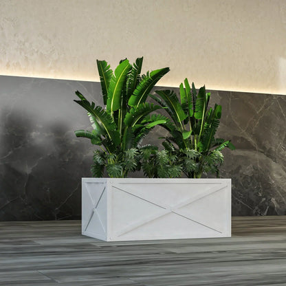 Bonsai Fiberglass and Clay Planter - Rectangular Weather-Resistant Planter Box with Drainage Holes - Elax Furniture