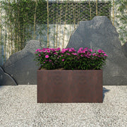 Bloom Mid-Century Modern Rectangular Fiberstone and MGO Clay Planter for Indoor and Outdoor - Elax Furniture