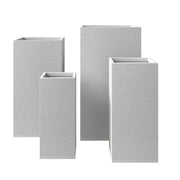 Basalt 4-Piece Fiberstone and MGO Clay Planter Set, Mid-Century Modern Tall Square Planter Pot for Indoor and Outdoor - Elax Furniture