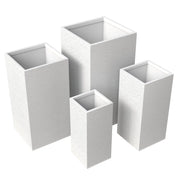 Basalt 4-Piece Fiberstone and MGO Clay Planter Set, Mid-Century Modern Tall Square Planter Pot for Indoor and Outdoor - Elax Furniture