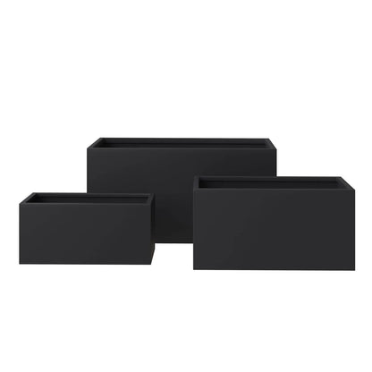 Bloom 3-Piece Modern Fiberstone and MGO Clay Rectangular Planter Set for Indoor and Outdoor - Elax Furniture