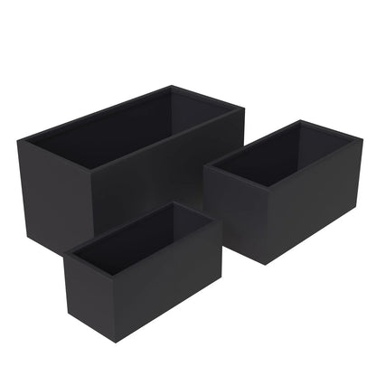 Bloom 3-Piece Modern Fiberstone and MGO Clay Rectangular Planter Set for Indoor and Outdoor - Elax Furniture