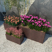 Bloom 3-Piece Modern Fiberstone and MGO Clay Rectangular Planter Set for Indoor and Outdoor - Elax Furniture