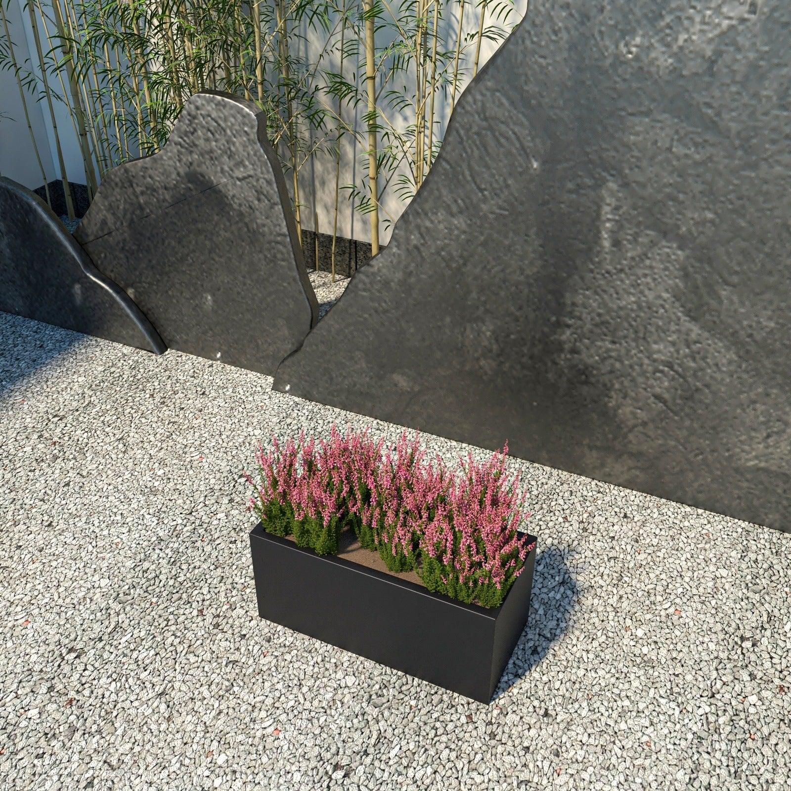 Bloom Mid-Century Modern Rectangular Fiberstone and MGO Clay Planter for Indoor and Outdoor - Elax Furniture