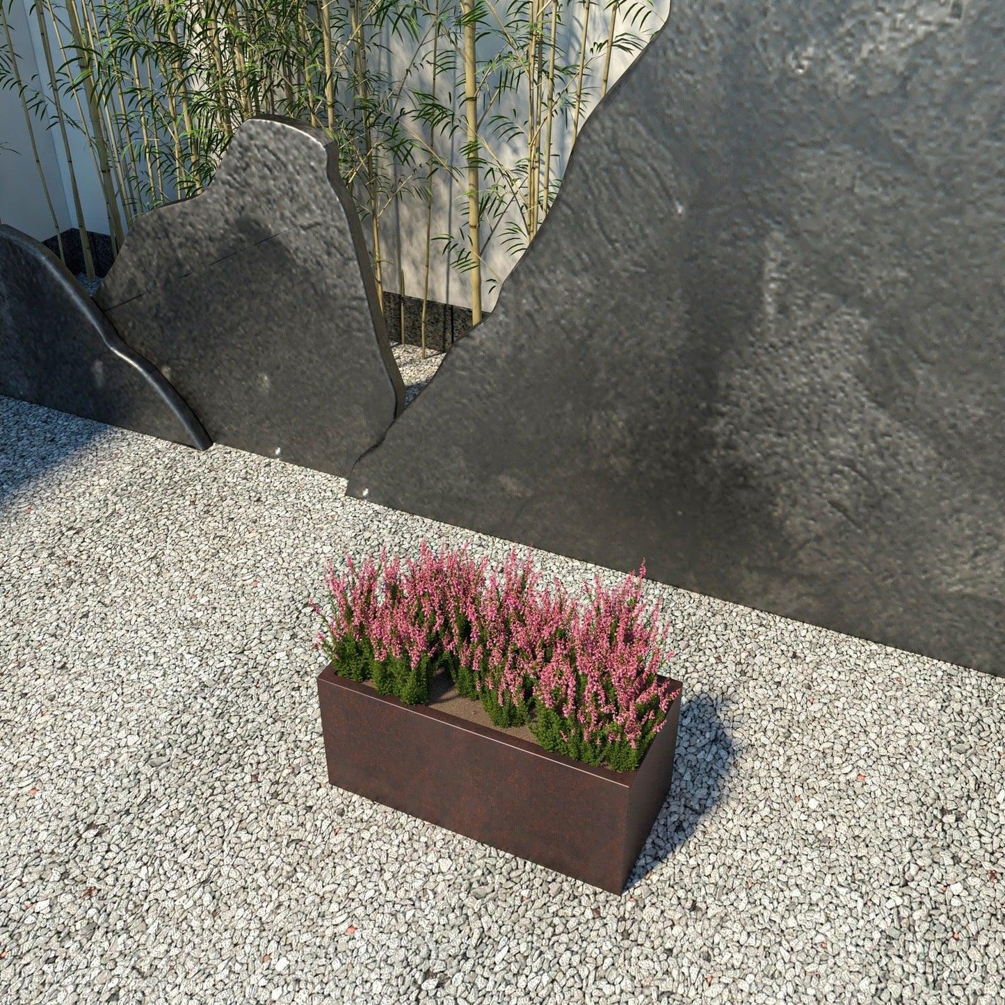 Bloom Mid-Century Modern Rectangular Fiberstone and MGO Clay Planter for Indoor and Outdoor - Elax Furniture