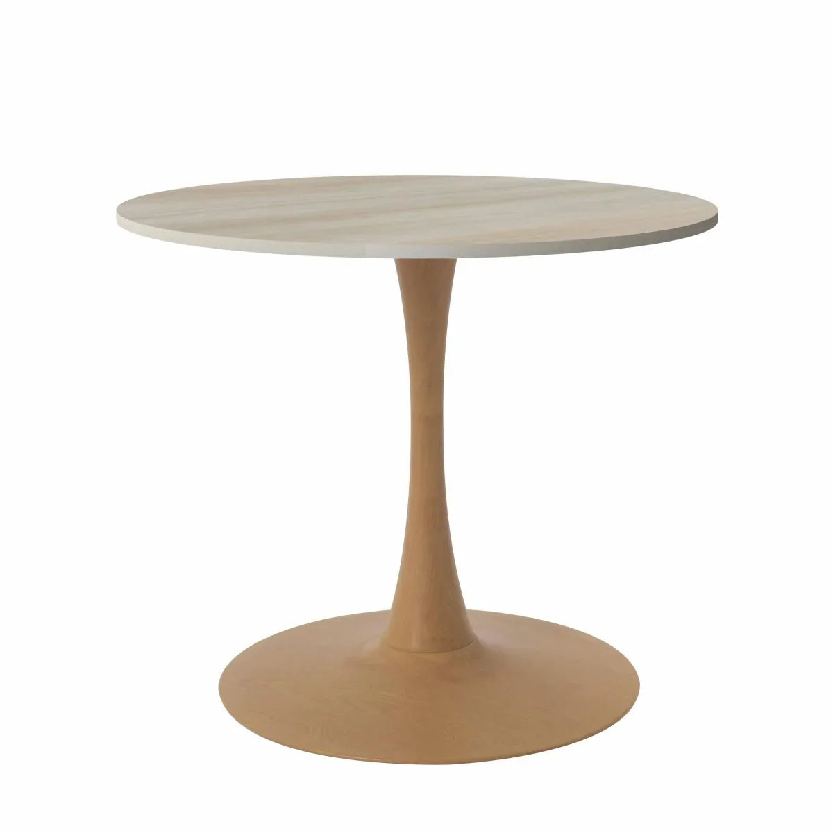 Bristol 27"/31"/35"/40" Round Dining Table Wood Transfer Cherry/Natural/Walnut Base with Sintered Stone Table Top - Elax Furniture
