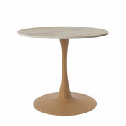 Bristol 27"/31"/35"/40" Round Dining Table Wood Transfer Cherry/Natural/Walnut Base with Sintered Stone Table Top - Elax Furniture