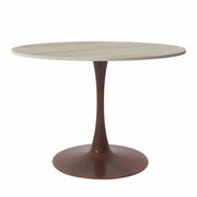 Bristol 27"/31"/35"/40" Round Dining Table Wood Transfer Cherry/Natural/Walnut Base with Sintered Stone Table Top - Elax Furniture