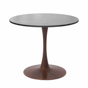 Bristol 27"/31"/35"/40" Round Dining Table Wood Transfer Cherry/Natural/Walnut Base with Sintered Stone Table Top - Elax Furniture