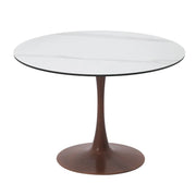 Bristol 27"/31"/35"/40" Round Dining Table Wood Transfer Cherry/Natural/Walnut Base with Sintered Stone Table Top - Elax Furniture